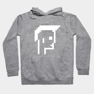 Pixel Art / Short Mohawk - White on Black / ToolCtypto NFT Hoodie